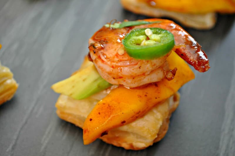 Mango Chili Tamarind Shrimp Pastry Bites is an amazing starter for your party.