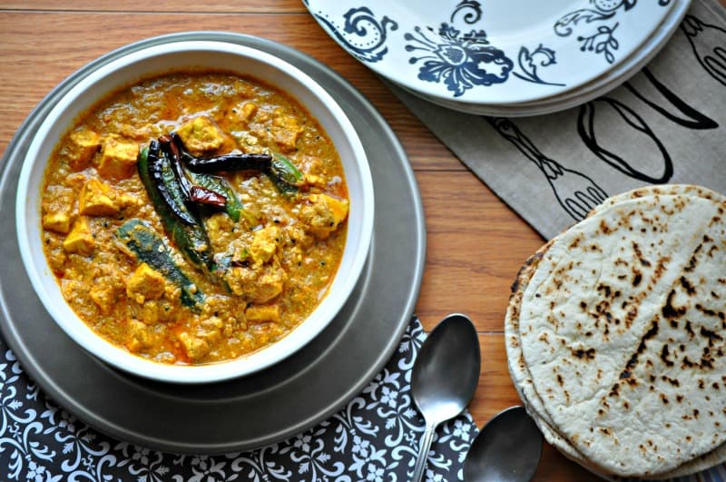 Try this amazing Paneer & Mirchi ka Salan ( Cottage Cheese Cubes & Green Peppers in a Spicy Peanut Sauce)