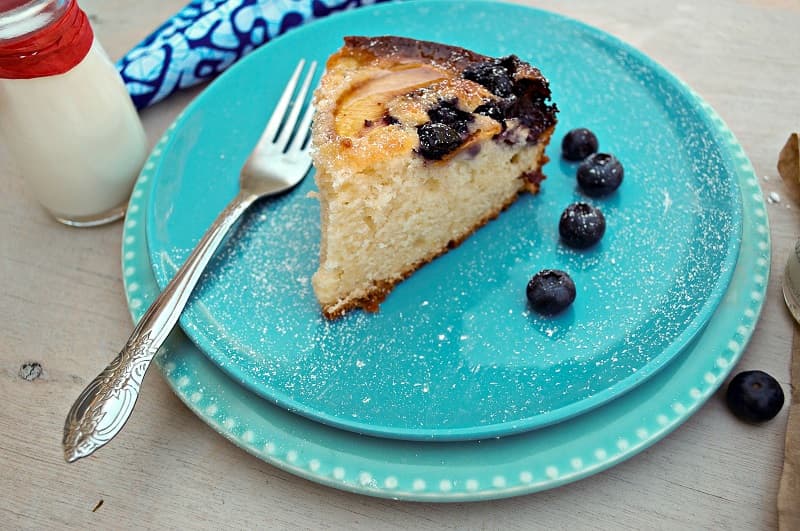 Honey, Peach, Blueberry & Yogurt Cake