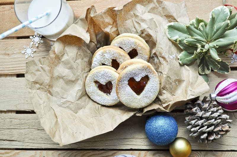 Coconut Jam Heart Cookies