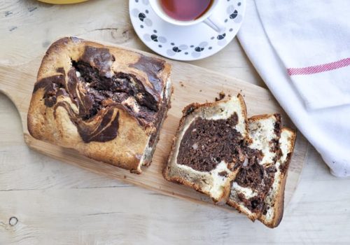 Banana, Chocolate and Cream Cheese Marble Loaf