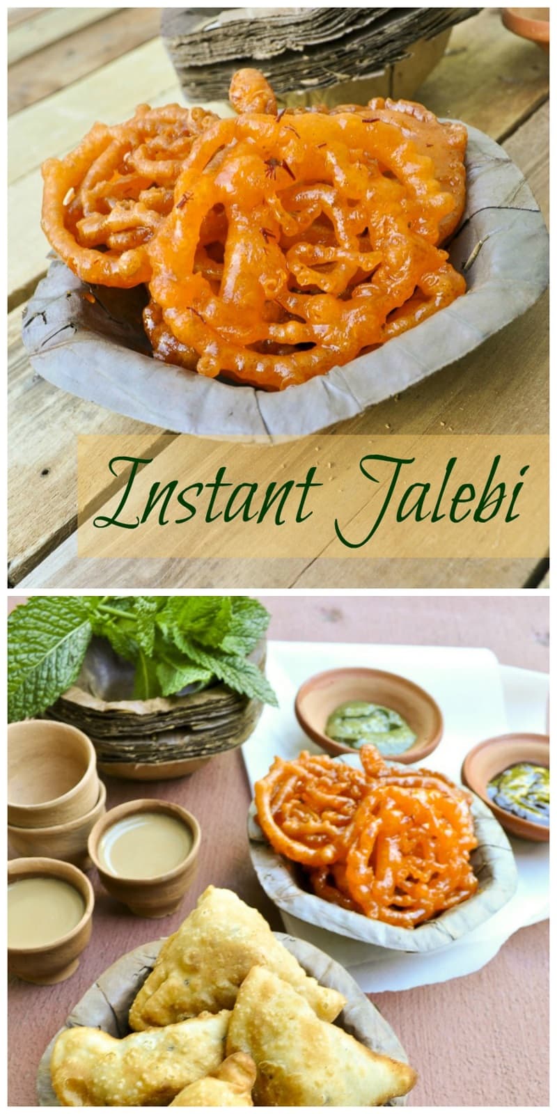 Instant Jalebis and Samosa