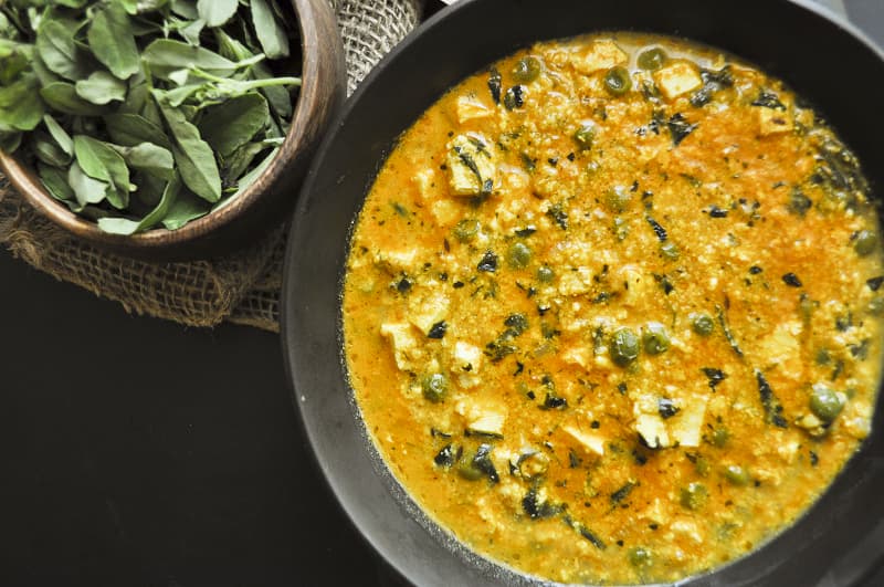 Matar Malai Paneer with Methi (Fenugreek)