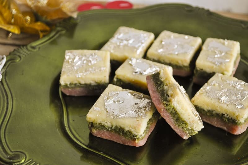 Almond Pistahchio Burfi Recipe