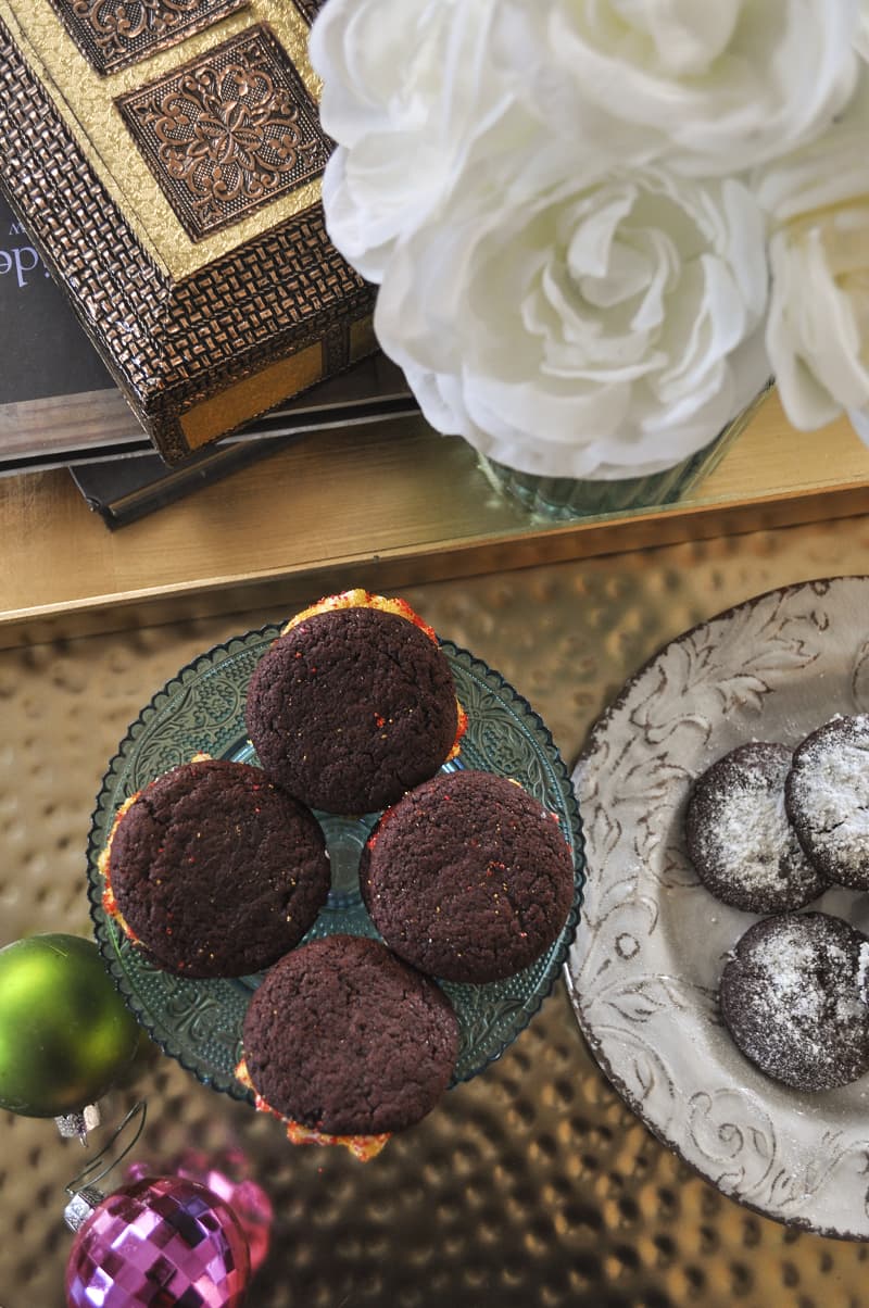 Dark Chocolate Cream Cheese Sandwich Cookies