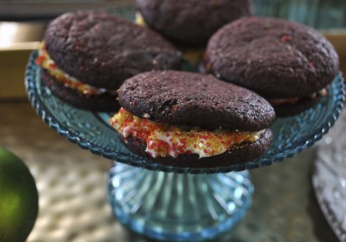 Dark Chocolate Cream Cheese Sandwich Cookies