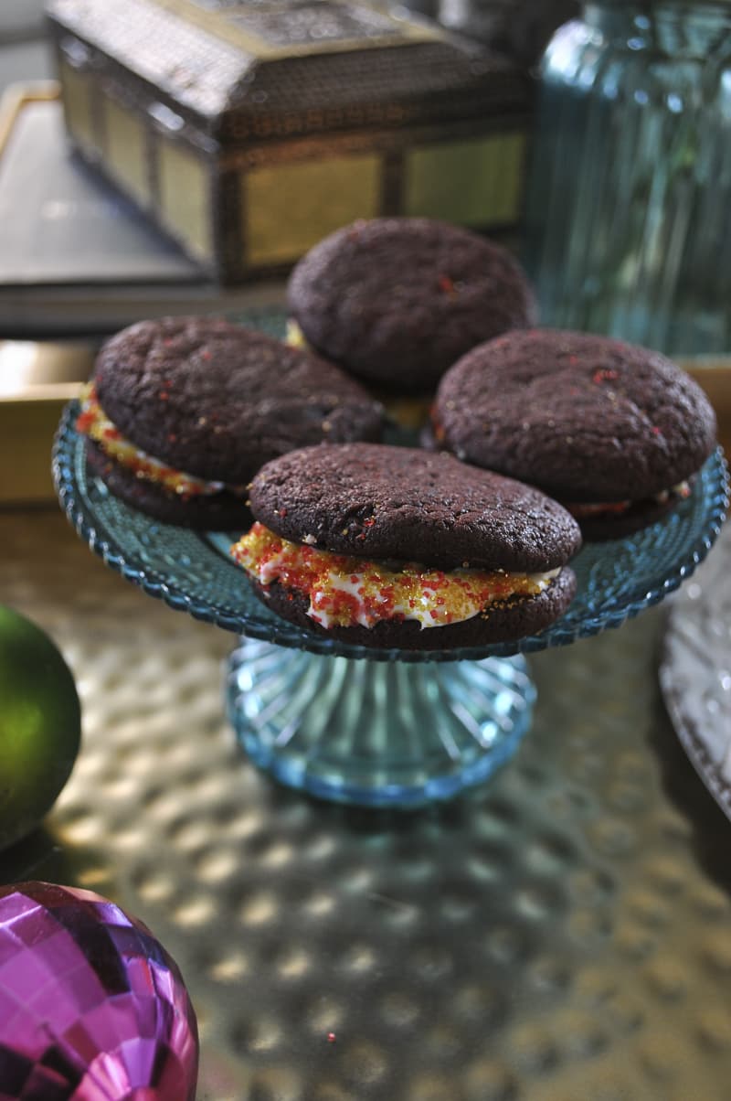 Dark Chocolate Cream Cheese Sandwich Cookies