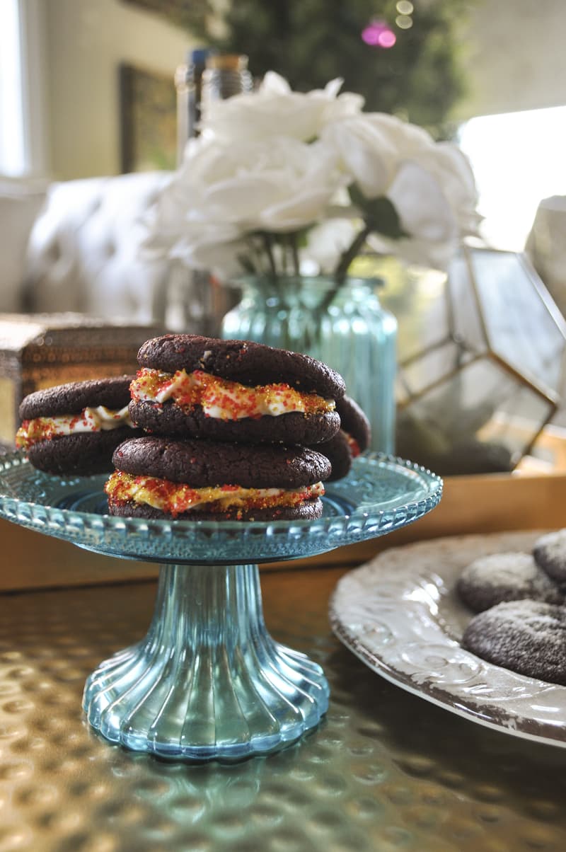 Dark Chocolate Cream Cheese Sandwich Cookies